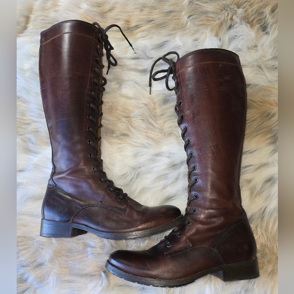 Frye Melissa Tall Lace Up Boots - Picture 2 of 10